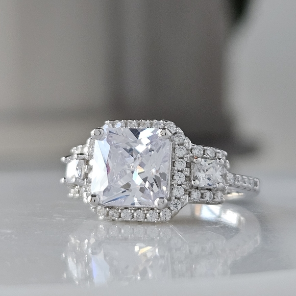 Cushion Cut Gemstone Ring, size 7, 925 Sterling Silver Charmed Aroma - Picture 6 of 8